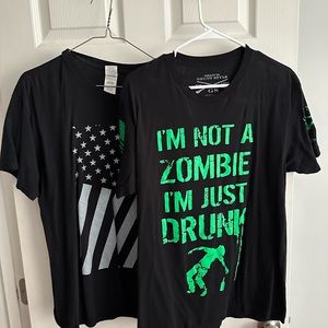 Grunt style T-shirt and an American flag T-shirt